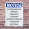 Signmission No Trespassing Private Property OSHA Notice Sign, Aluminum, 7in W x 10in L, 2PK OS-2PACK-NS-A-710-V-14979 - alternate 5